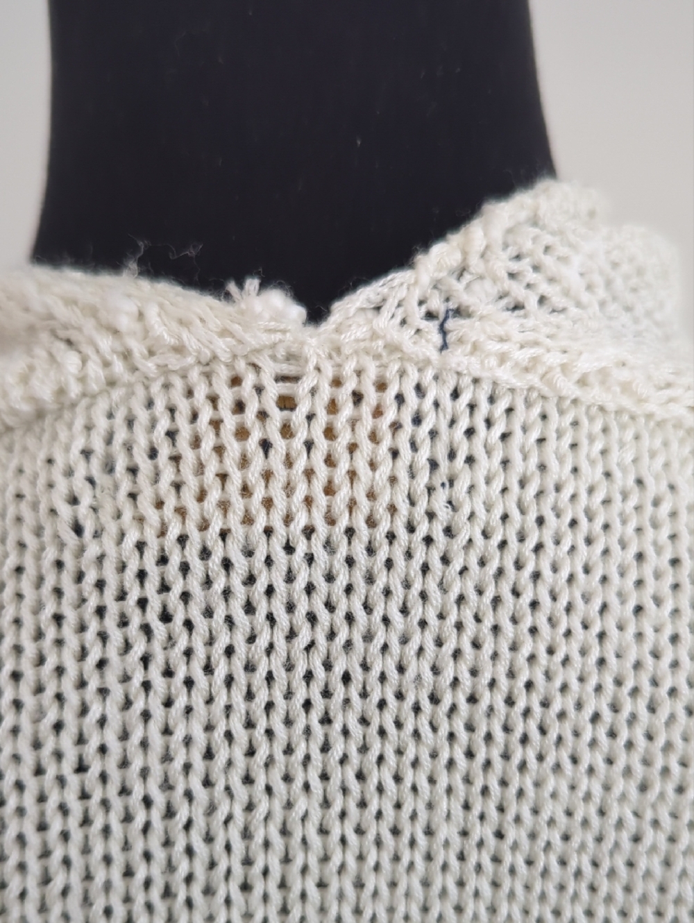 Oversized Vintage Artisanal Cream Cowl Neck Sweater - Picture 13 of 16